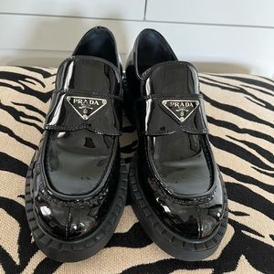 Prada patent leather loafers size 38